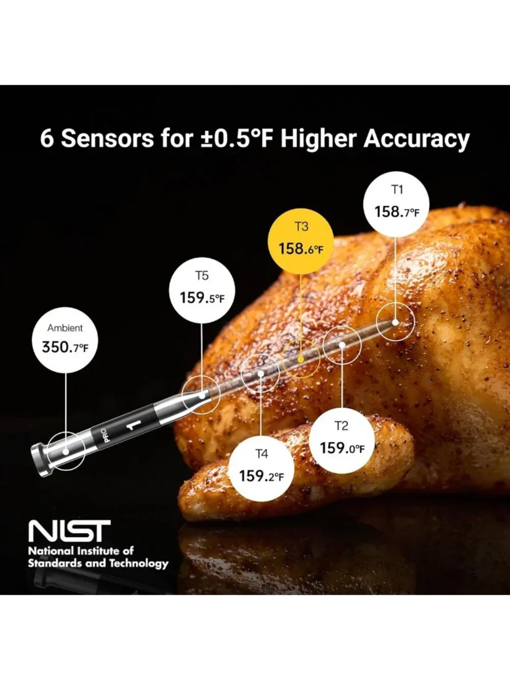 Smart Wireless Meat Thermometer with Standalone Base - Accurate Cooking Tool